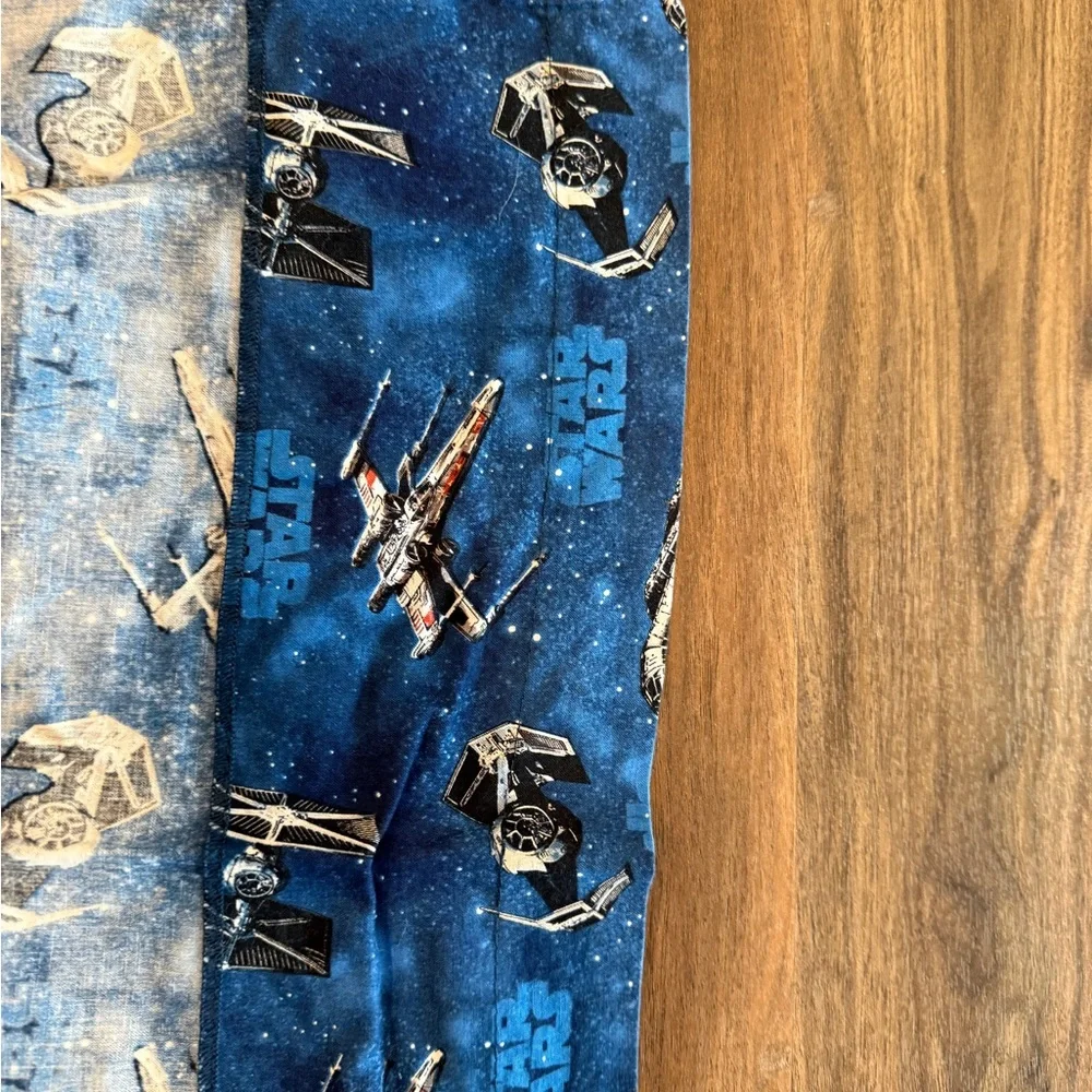 Star Wars design Blue Curtain valances (2) Like new.